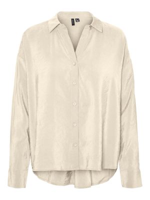 Bluză cu guler de lână Vero Moda alb
