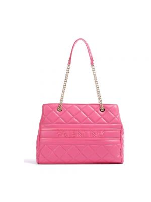 Różowa pikowana torebka Valentino By Mario Valentino