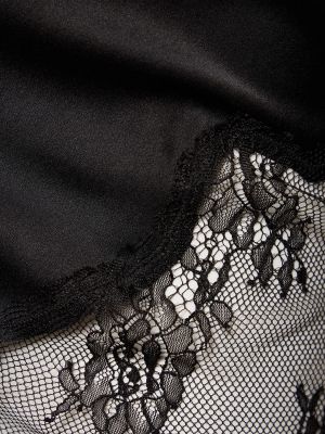 Krajkové hedvábné midi sukně Fleur Du Mal černé