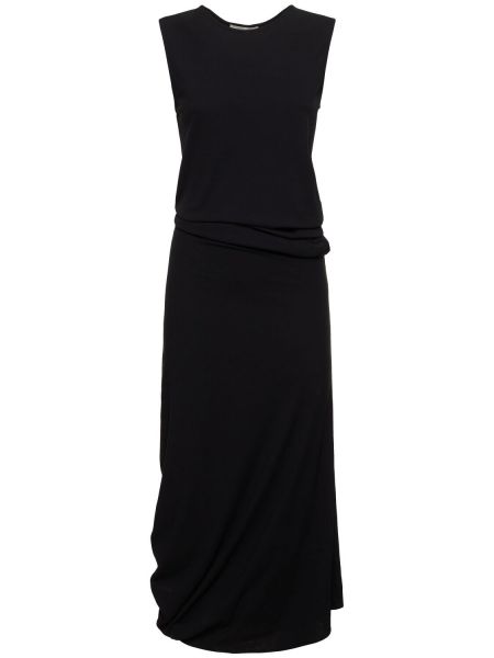 Βαμβακερή μίντι φόρεμα με στενή εφαρμογή Lemaire μαύρο