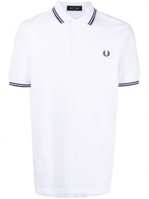 Piké med broderi Fred Perry vit