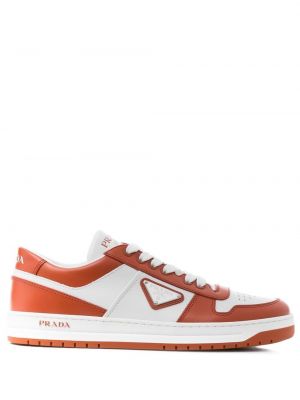 Lær sneakers Prada oransje