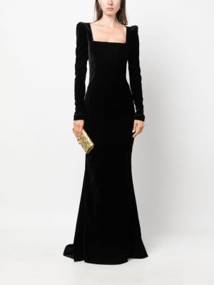 Sametové večerní šaty Alessandra Rich černé
