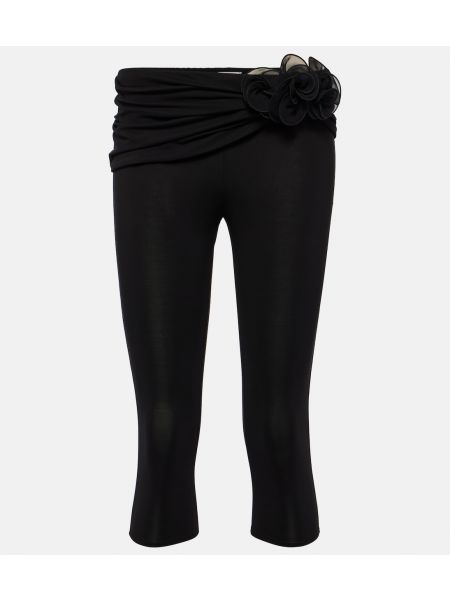 Шелковые шорты с аппликацией Magda Butrym черные
