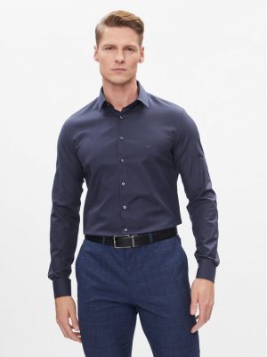 Marškiniai slim fit Calvin Klein mėlyna