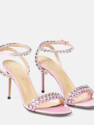 Sandali s kristali Mach & Mach roza