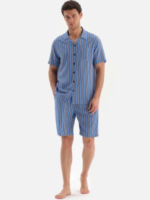 Pruhované pyžamo Dagi modrá