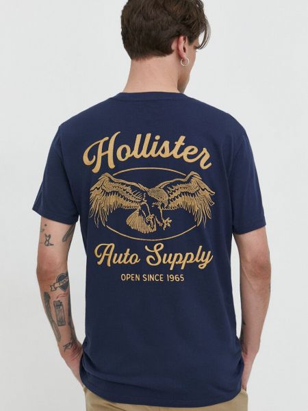 Bombažna majica Hollister Co. modra