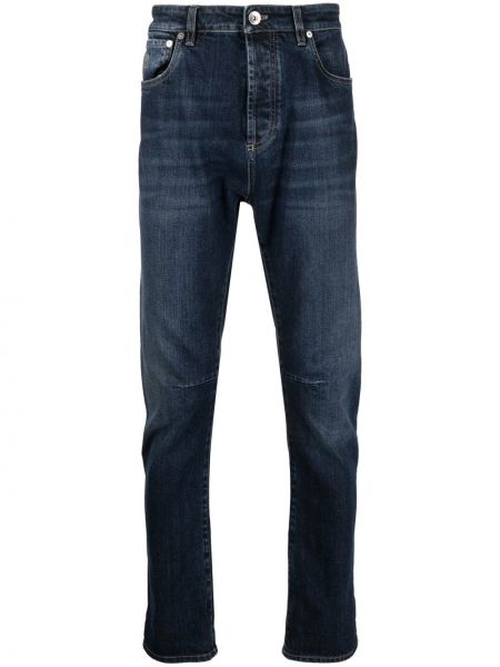 Дънки skinny fit slim Brunello Cucinelli синьо