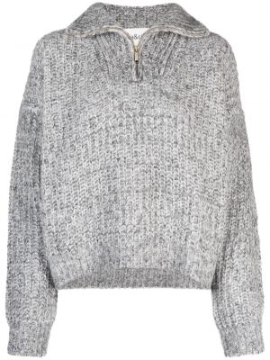 Плетен пуловер Ba&sh сиво