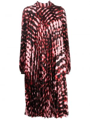 Satynowa sukienka z nadrukiem w abstrakcyjne wzory Gianluca Capannolo czerwona