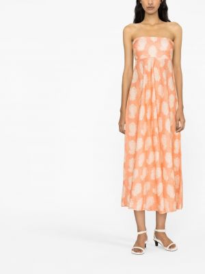 Midi šaty s potiskem s paisley potiskem Zimmermann oranžové