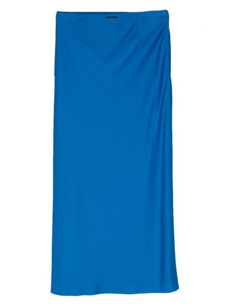Długa spódnica z krepy Calvin Klein niebieska