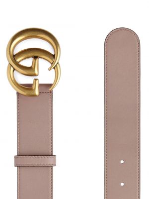 Cinturón de cuero con hebilla Gucci rosa