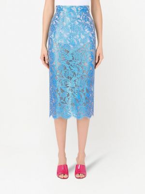 Krajkové pouzdrová sukně Dolce & Gabbana modré