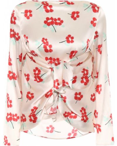 Копринена блуза на цветя Bernadette бежово