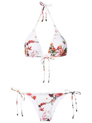 Bikini s cvjetnim printom s printom Osklen bijela