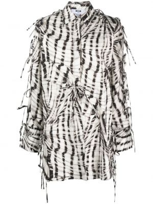 Sukienka mini bawełniana z nadrukiem w abstrakcyjne wzory Msgm