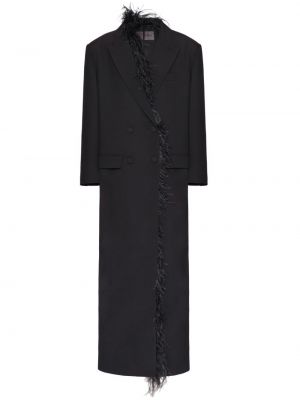 Vlněný kabát z peří Valentino Garavani černý