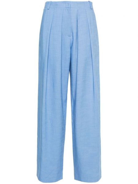 Pantalon droit plissé Maje bleu