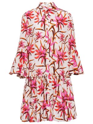 Květinové hedvábné mini šaty Diane Von Furstenberg