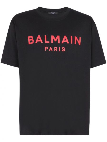 Majica s potiskom Balmain črna