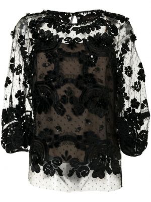 Bluza s cvetličnim vzorcem Biyan črna