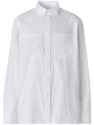 Памучна риза с принт Burberry бяло