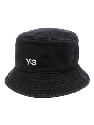 Bavlnená čiapka s výšivkou Y-3 čierna