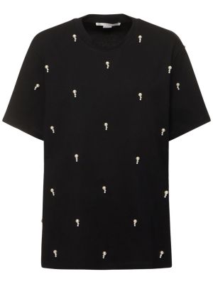 Džerzej bavlnené tričko Stella Mccartney čierna