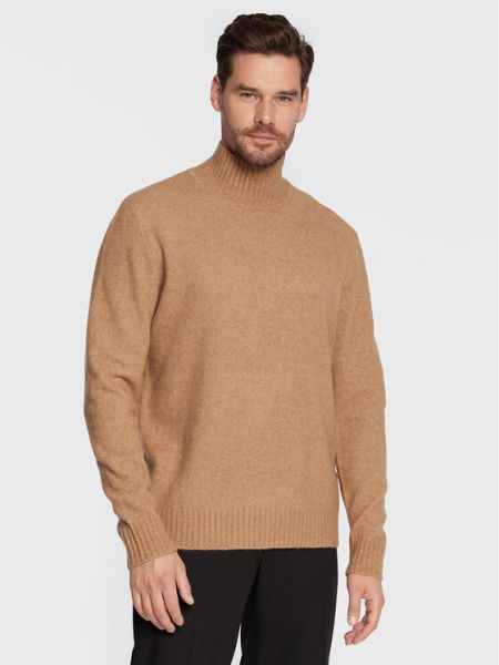 Длинный свитер с высоким воротником J.lindeberg коричневый