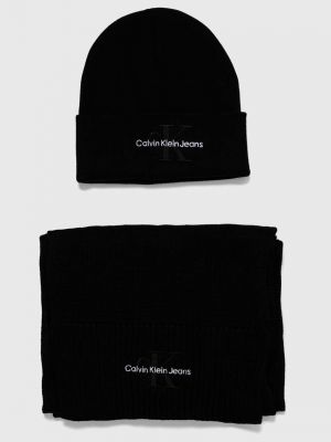 Bavlněný čepice Calvin Klein Jeans černý