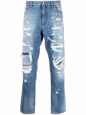 Nødlidende jeans med normal passform Dolce & Gabbana blå