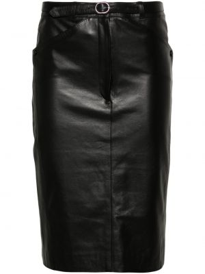 Kožená sukně Manokhi Černé