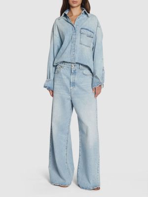 Low waist jeans ausgestellt Sportmax himmelblau