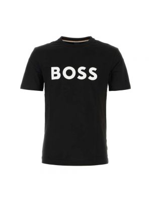 Koszulka bawełniana Boss czarna