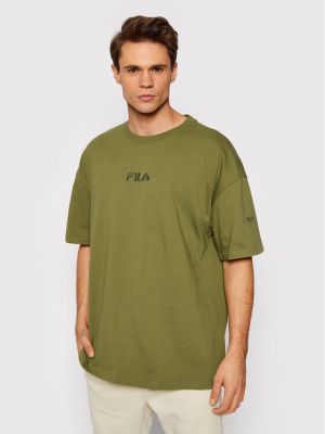 Oversize тениска Fila зелено