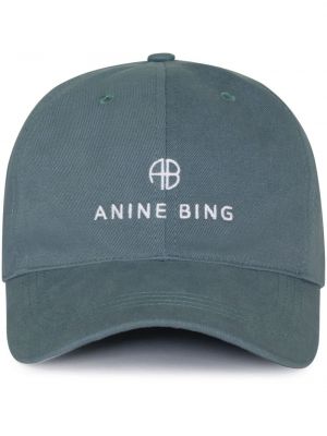Kapa s šiltom z vezenjem Anine Bing zelena