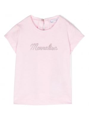 T-shirt con cristalli Monnalisa rosa
