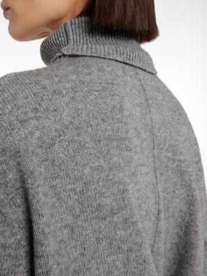 Kašmira vilnas džemperis ar augstu apkakli The Row pelēks