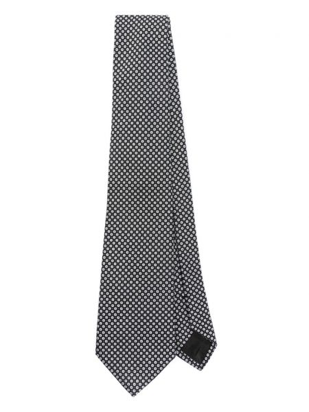 Cravate en soie à imprimé à motif géométrique Giorgio Armani