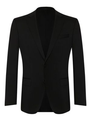 Шерстяной пиджак Boss черный