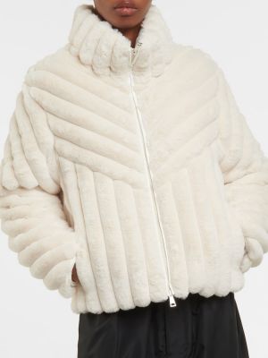 Páperová bunda s kožušinou Moncler biela