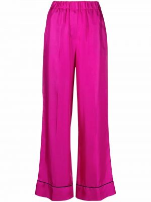 Σατέν παντελόνι σε φαρδιά γραμμή Blanca Vita ροζ