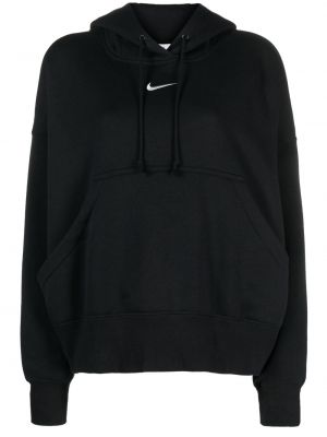 Hímzett kapucnis melegítő felső Nike fekete