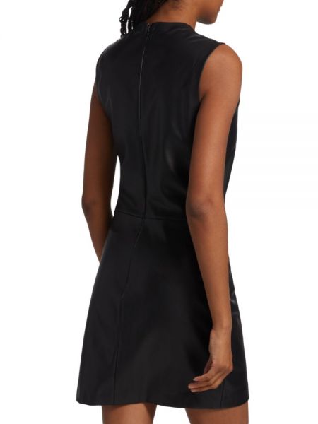 Кожаное платье мини из искусственной кожи Rag & Bone черное