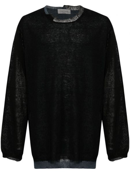 Laneni pulover Yohji Yamamoto črna