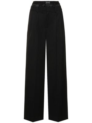 Pantalon taille basse ajusté en laine Alexander Wang noir