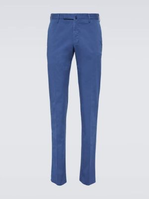 Pantaloni slim fit di cotone Incotex blu