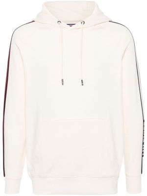 Prugasta pamučna hoodie s kapuljačom Tommy Hilfiger bijela